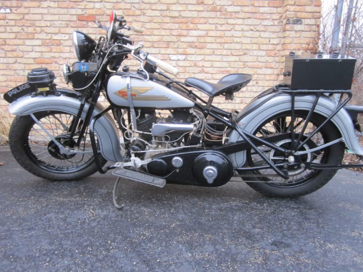 1934, Harley, Davidson, Vld, Police, Bike, Retro, Emergency HD Wallpaper Desktop Background