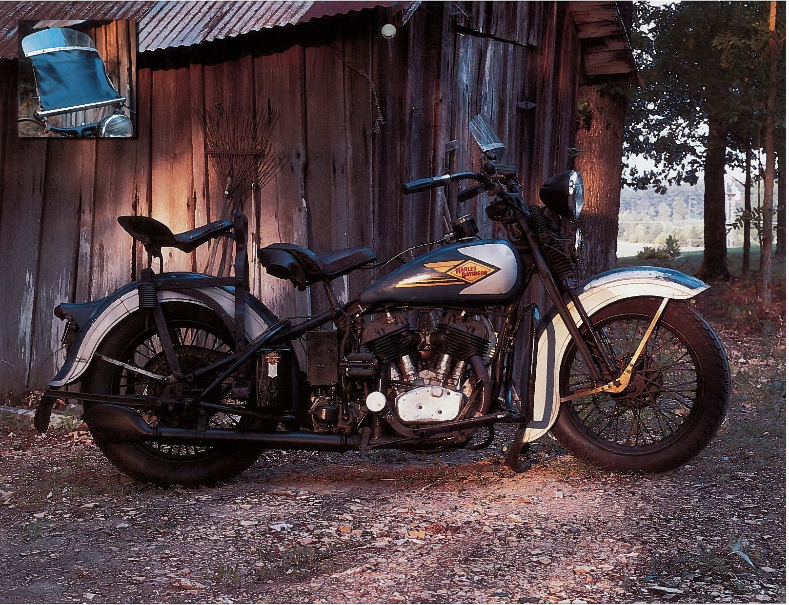 1935, Harley, Davidson, Vld, Retro Wallpaper