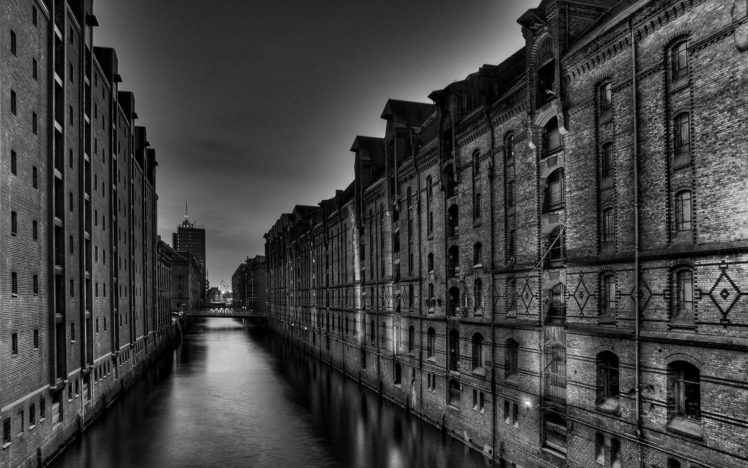 water, Cityscapes, Architecture, Buildings, Grayscale, Monochrome, Lakes HD Wallpaper Desktop Background