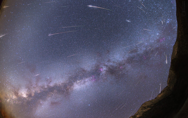 asteroids, Stars, Galaxy, Milky, Way, Timelapse, Fisheye HD Wallpaper Desktop Background