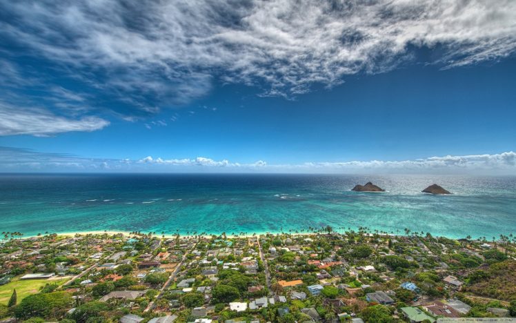 beach, Hawaii, Aerial HD Wallpaper Desktop Background
