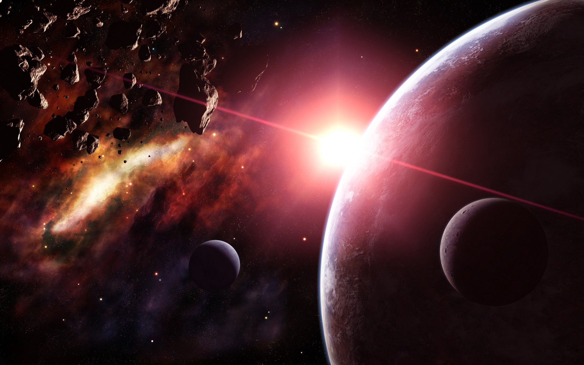 outer, Space, Planets, Digital, Art, Artwork, Asteroids Wallpapers HD
