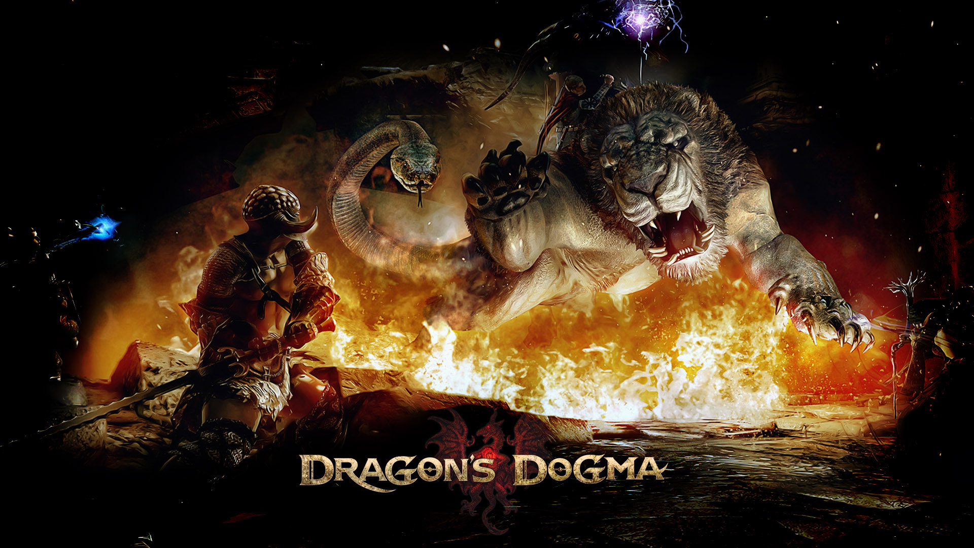 dragons, Dogma, Fantasy, Game, Warrior, Monster, Lion Wallpaper