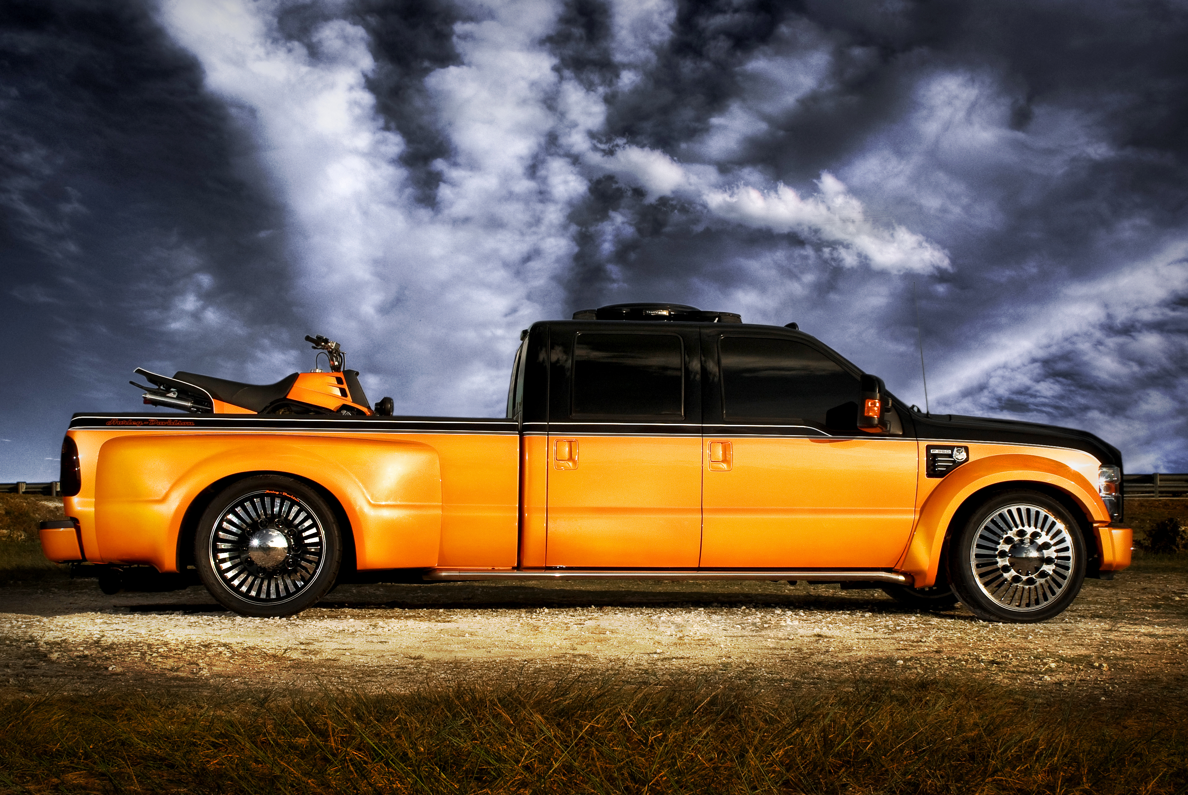 custom, Harley, Davidson, F 350, Dulley Wallpaper