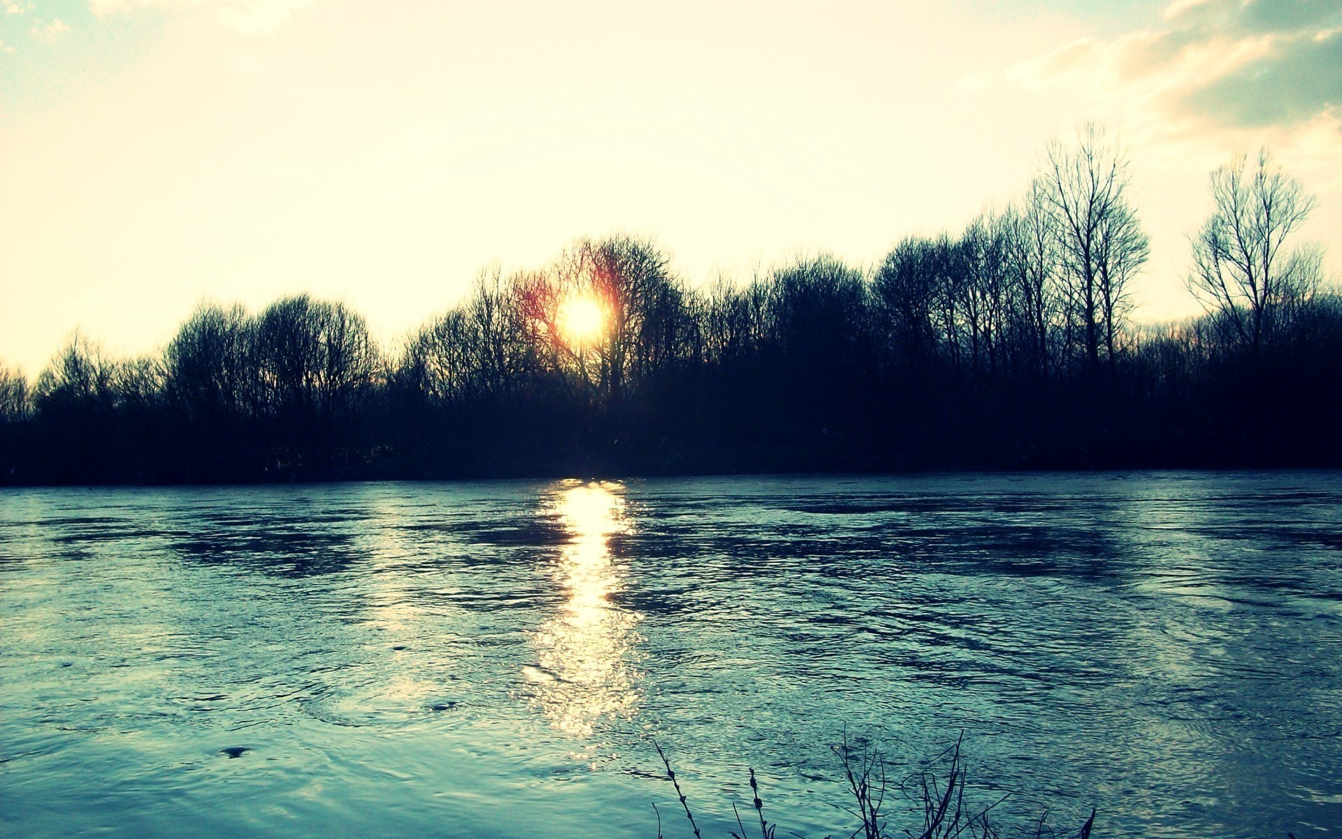 water, Sunset, Landscapes, Nature, Rivers Wallpaper