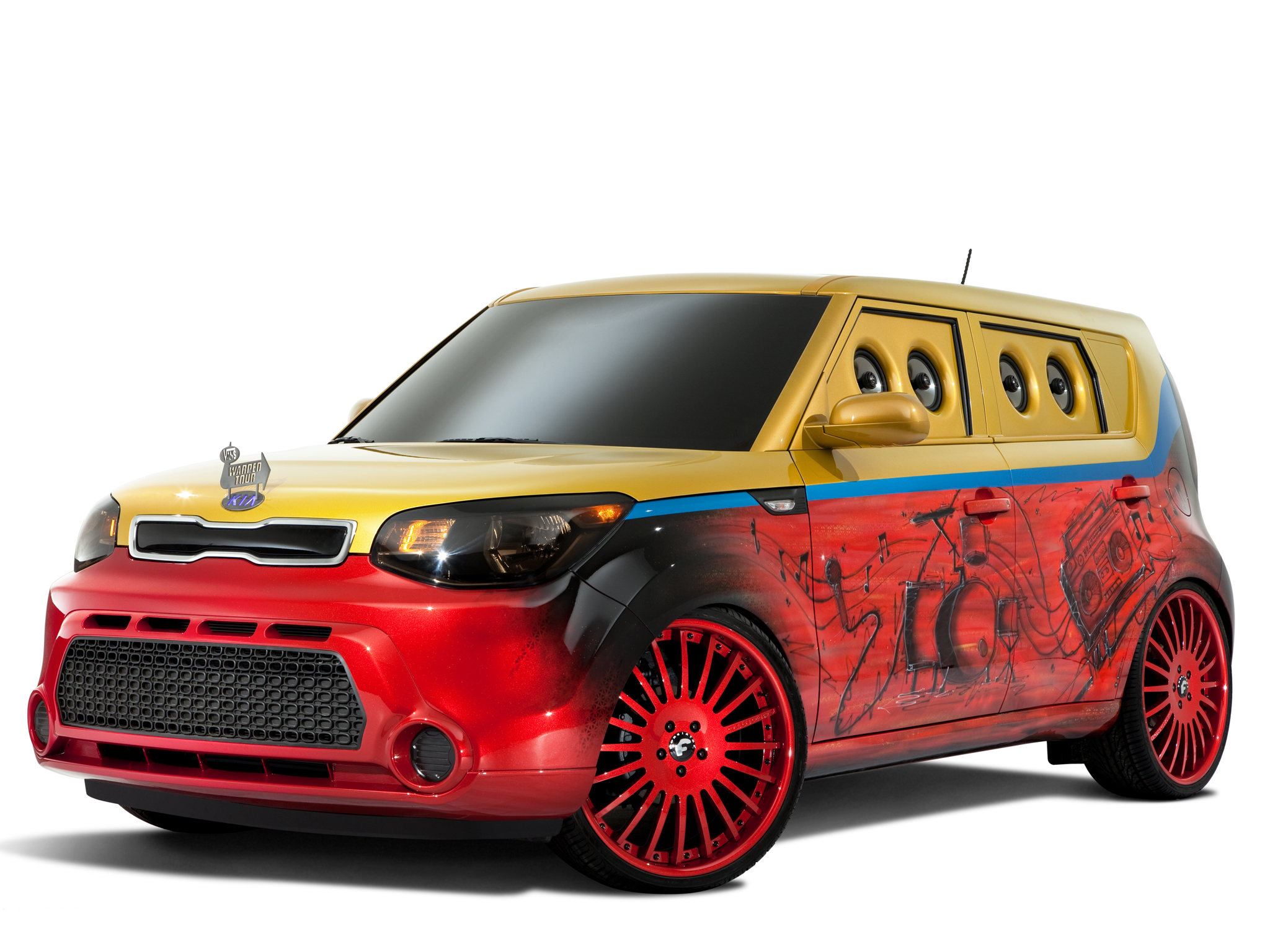 2013, Kia, Vans, Warped, Tour, Soul, Suv, Tuning, Music, Speaker Wallpaper