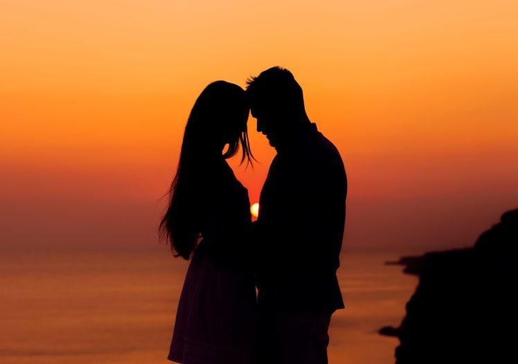 mood, Girl, Woman, Boy, Man, Silhouette, Love, Feelings, Romance, Sunset HD Wallpaper Desktop Background