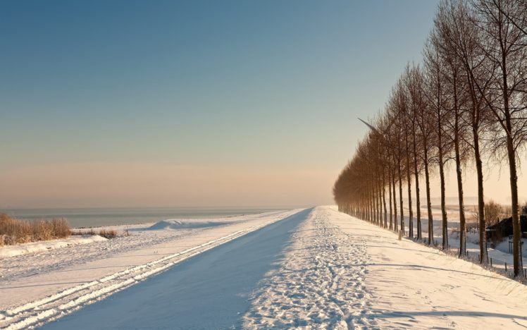 landscapes, Snow, Winter, Roads HD Wallpaper Desktop Background