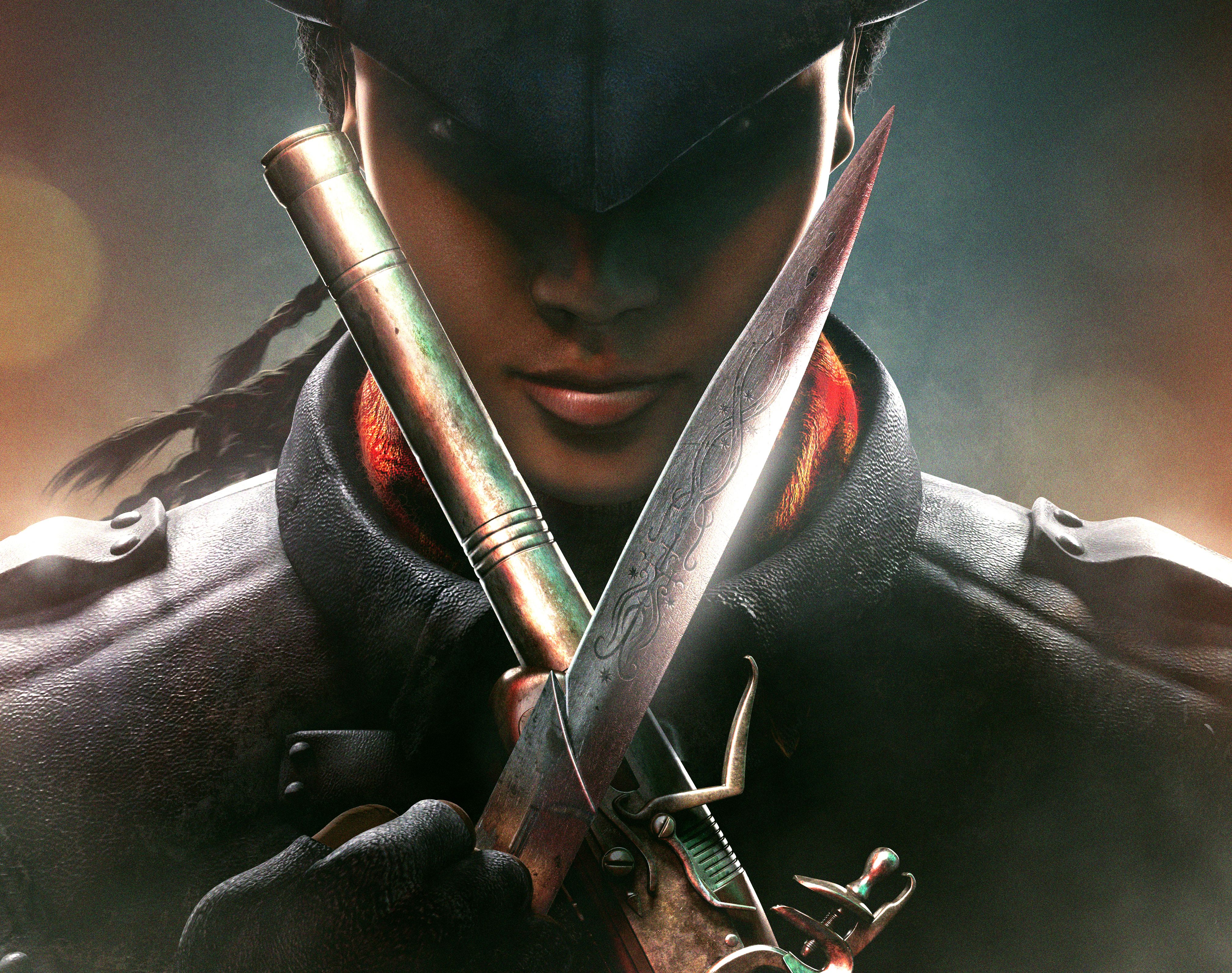 assassins, Creed, Knife, Pistols, Warrior, Face, Games, Fantasy Wallpaper