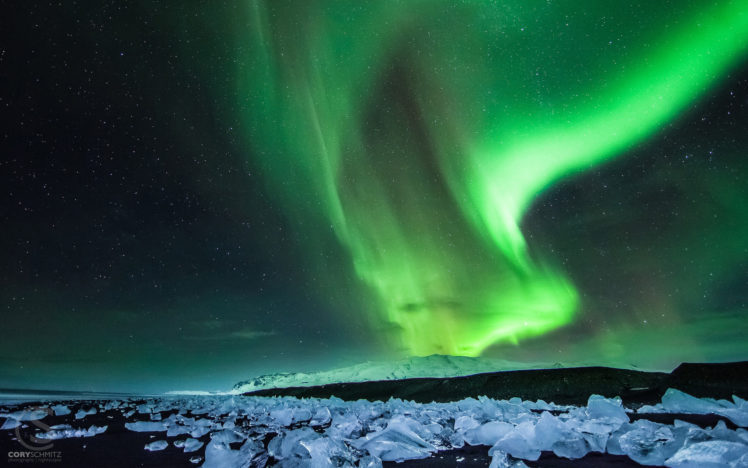 aurora, Borealis, Northern, Lights, Night, Green, Stars, Ice HD Wallpaper Desktop Background