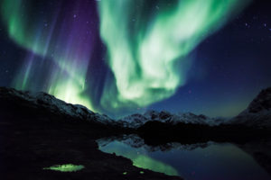 aurora, Borealis, Northern, Lights, Night, Green, Stars, Mountains, Landscape, Lake, Reflection