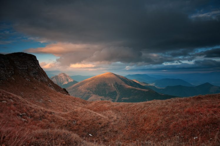 carpathians, Mountains, Sunset, Landscape HD Wallpaper Desktop Background