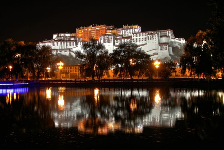 castle, China, Tibet, Lhasa, Night HD Wallpaper Desktop Background