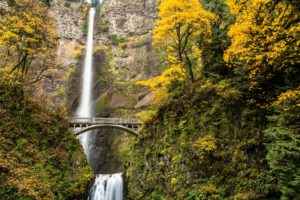 multnomah, Falls, Columbia, River, Gorge, Oregon, Waterfall, Autumn