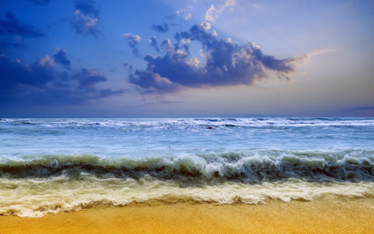 sea, Waves, Sky, Landscape HD Wallpaper Desktop Background