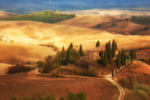 tuscany, Field, House, Trees, Italy