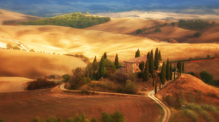 tuscany, Field, House, Trees, Italy HD Wallpaper Desktop Background