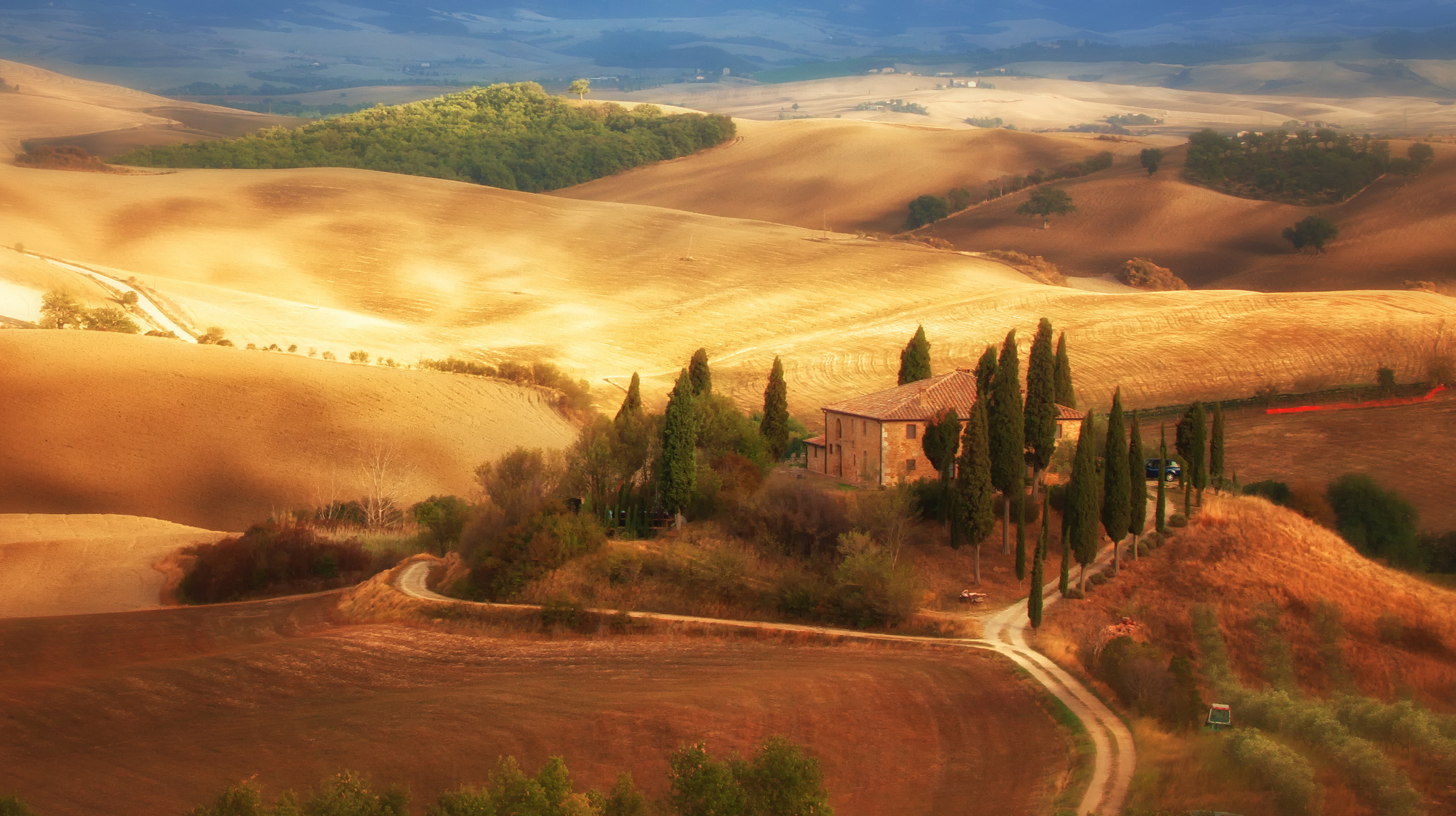 tuscany, Field, House, Trees, Italy Wallpaper