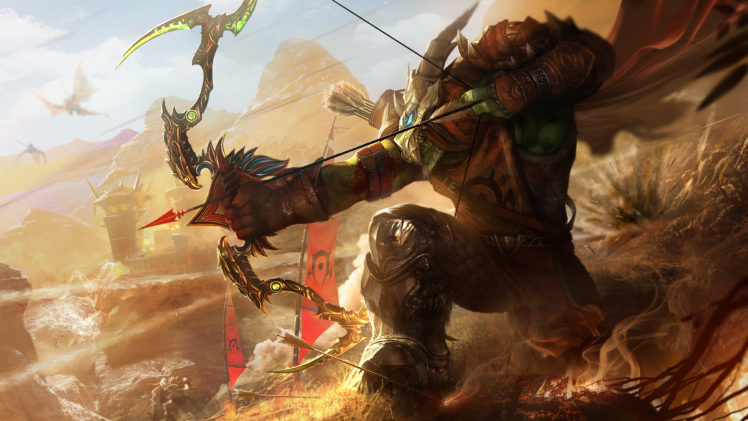 warrior, Archer, Monster, Battle HD Wallpaper Desktop Background