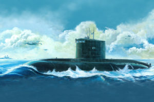 russian, Kilo, Class, Attack, Submarine, Art, Drawing, Military