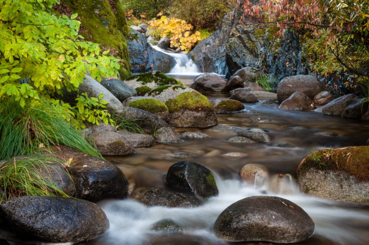 waterfalls, Stones, Rivers, Nature, Autumn HD Wallpaper Desktop Background