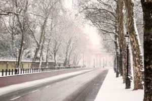 london, England, Road, Winter, Snow, Trees, Lights