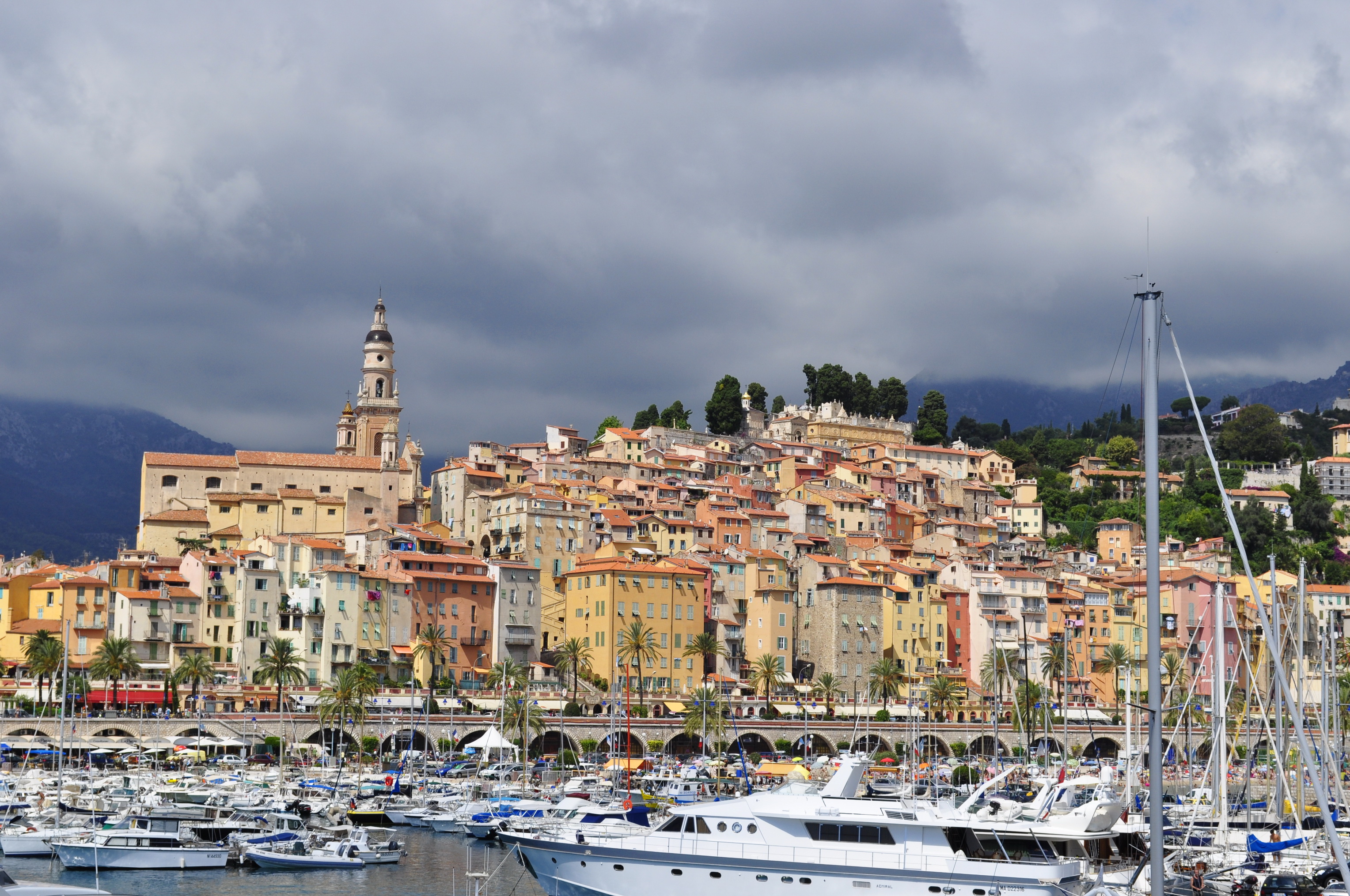 france  Houses  Menton  Cities  Boat  Marina Wallpapers Desktop