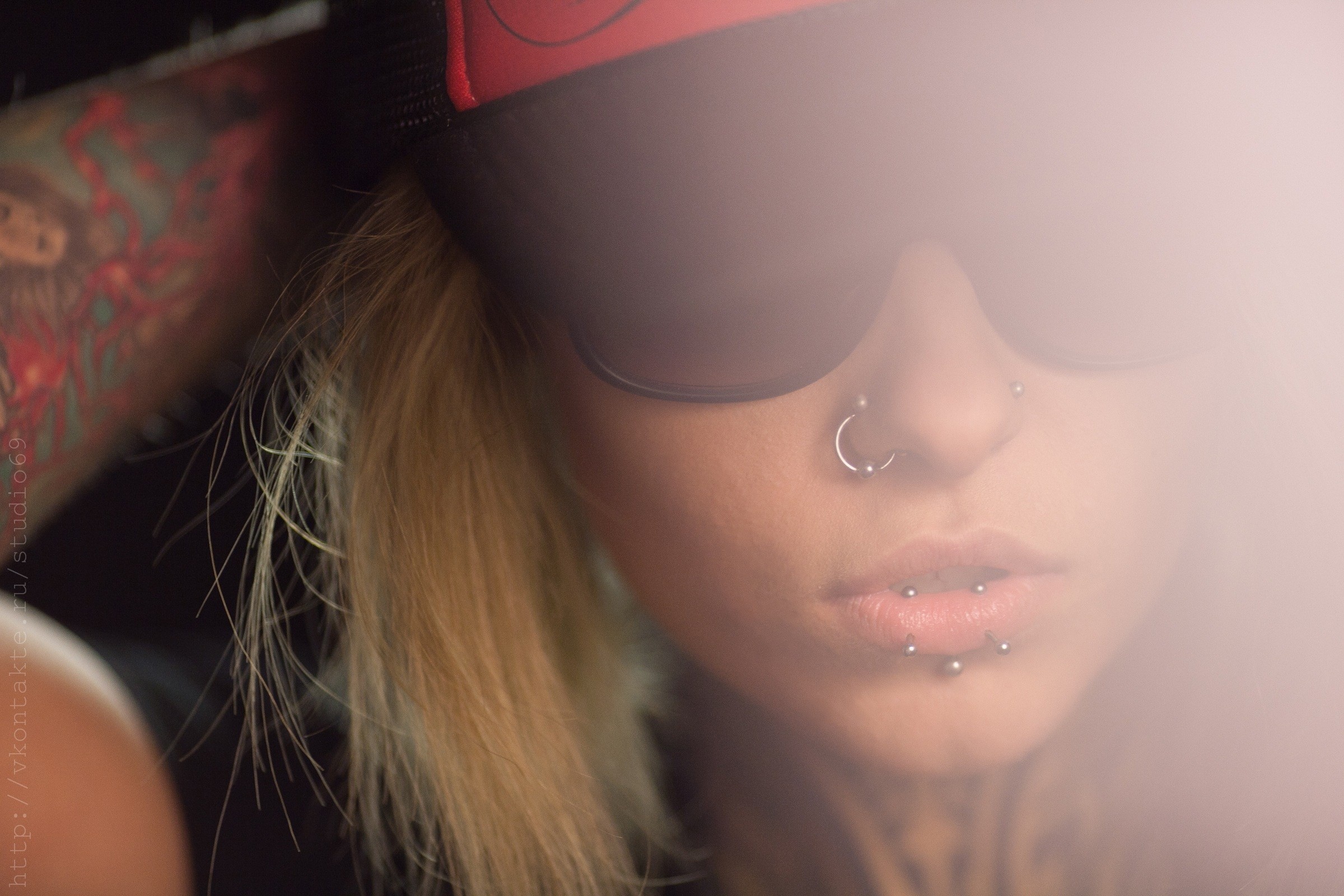 portrait, Model, With, Piercing, Blonde, Tattoo, Teya, Salat Wallpaper