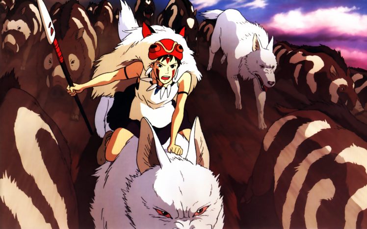 princess, Mononoke, Wolves, Boar, San,  princess, Mononoke HD Wallpaper Desktop Background