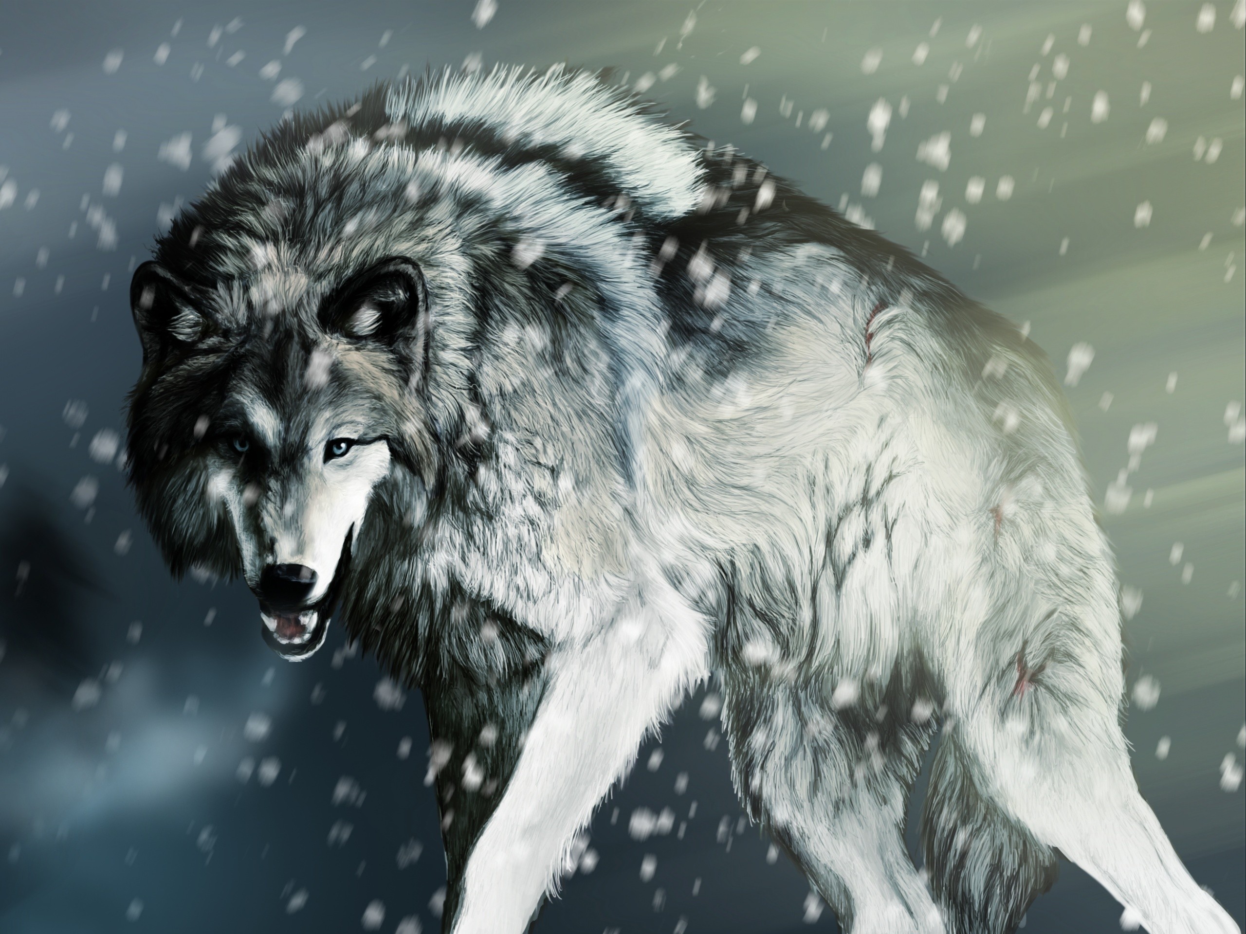artwork, Wolves Wallpaper