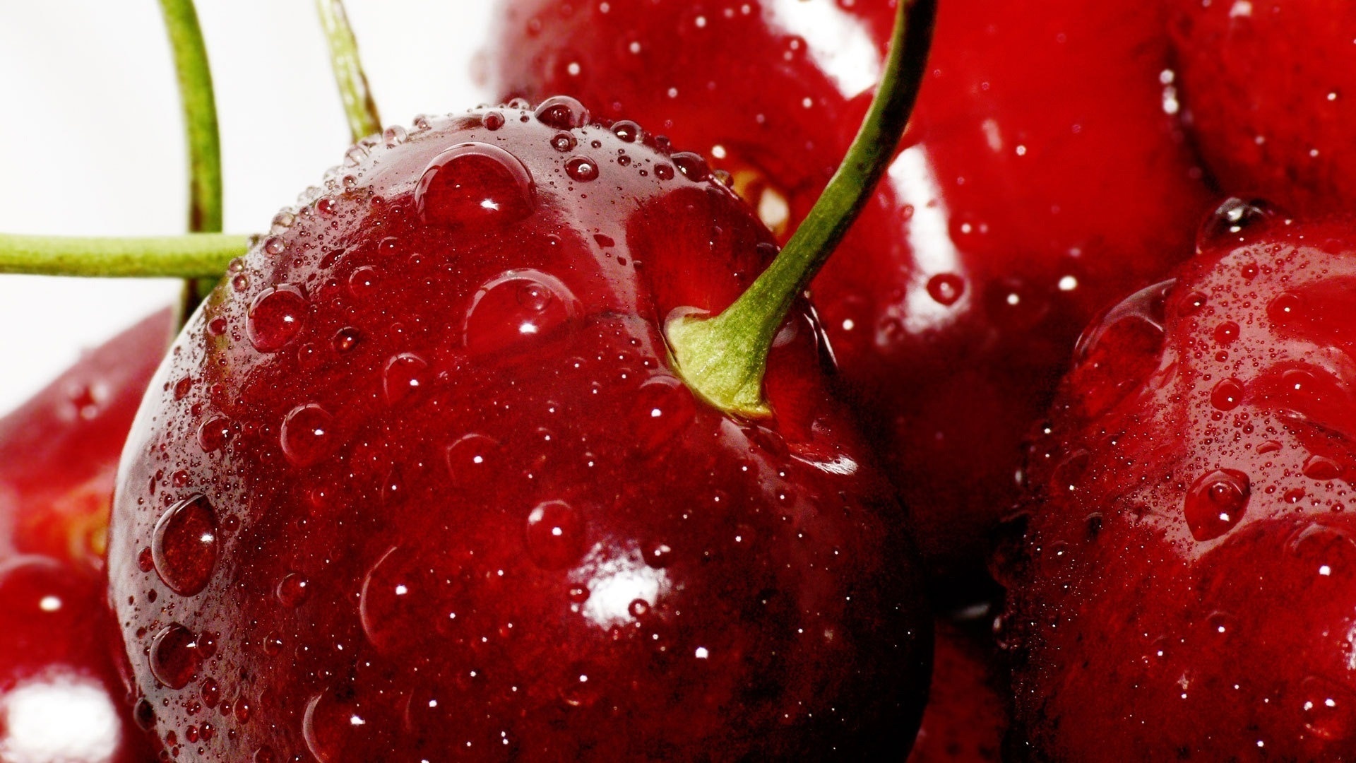 cherry, Tasty, Ripe, Macro, Drops, Water Wallpaper
