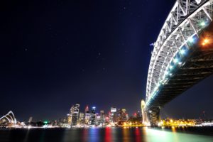sydney, Australia, Night, Lights, Bridge, City