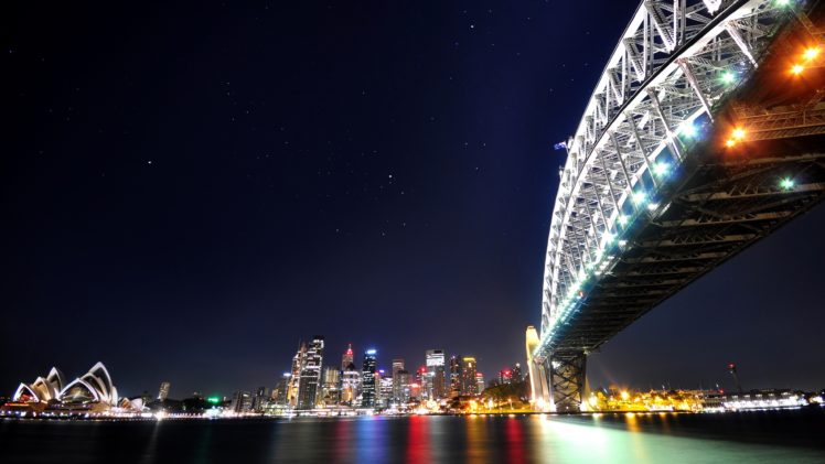 sydney, Australia, Night, Lights, Bridge, City HD Wallpaper Desktop Background