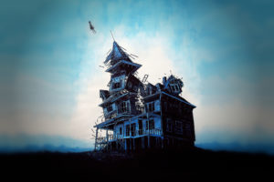 house, Flying, Drawing, Pieces, Psychedelic, Fantasy, Dark