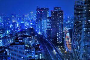 japan, Tokyo, Cityscapes, Skyscrapers, Roads, City, Lights