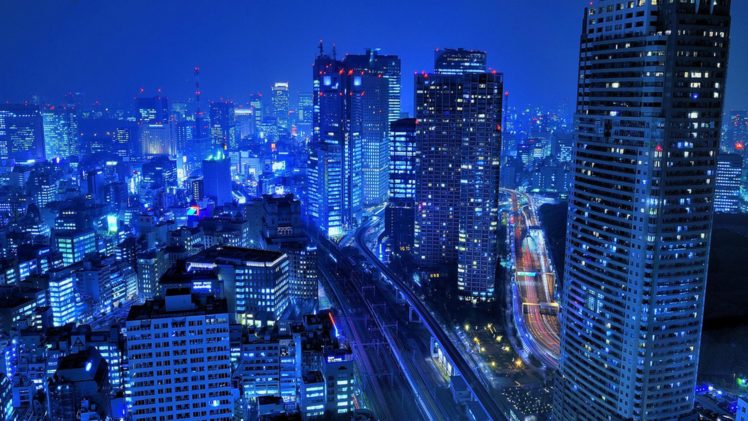 japan, Tokyo, Cityscapes, Skyscrapers, Roads, City, Lights HD Wallpaper Desktop Background