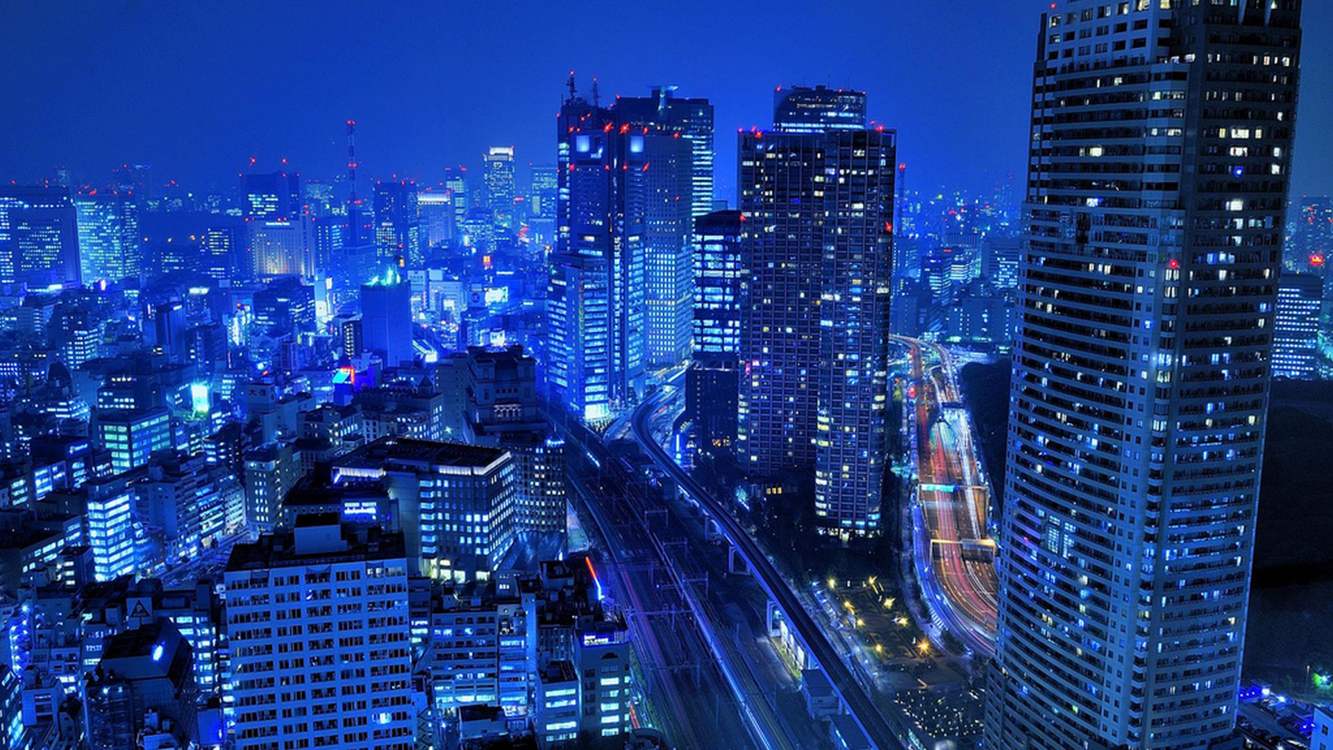 japan, Tokyo, Cityscapes, Skyscrapers, Roads, City, Lights Wallpaper