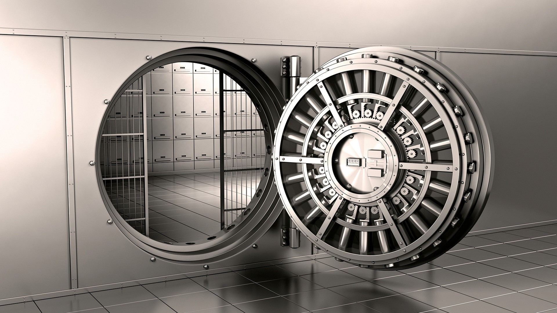 bank, Monochrome, Doors Wallpaper