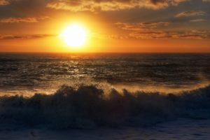 sunset, Ocean, Landscapes, Nature, Seas, Waves