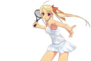 blondes, Tennis, Simple, Background, Anime, Girls, Murakami, Suigun, Hair, Ornaments, Tennis, Outfit