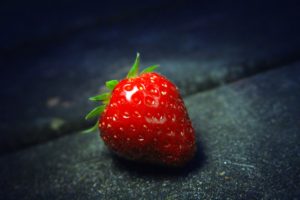a, Strawberry, Close up