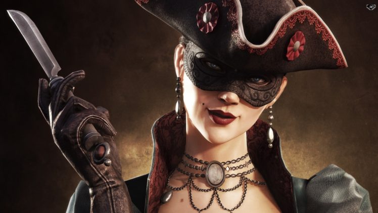 women, Video, Games, Assassins, Creed, Assassins, Masks, Knives, Hats, Multiplayer HD Wallpaper Desktop Background