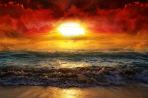 water, Landscapes, Nature, Sun, Waves, Artwork, Nuclear, Explosions, Sea, Beaches