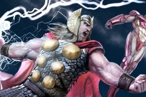 iron, Man, Thor, Storm, Marvel, Comics, Mjolnir, Comic