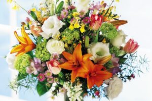 flowers, Tulips, Bouquet, Roses, Lilies