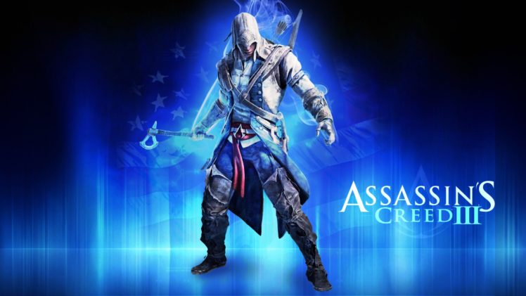video, Games, Blue, Assassin, Assassins, Creed, Assassins, Creed, 3, Fan, Art HD Wallpaper Desktop Background