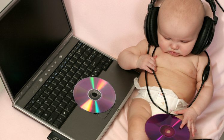 headphones, Music, Baby, Kids, Technology, Laptops, Disc HD Wallpaper Desktop Background