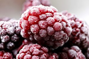 frozen, Raspberries