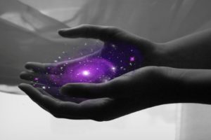 outer, Space, Stars, Palm, Galaxies, Hands, Purple, Selective, Coloring
