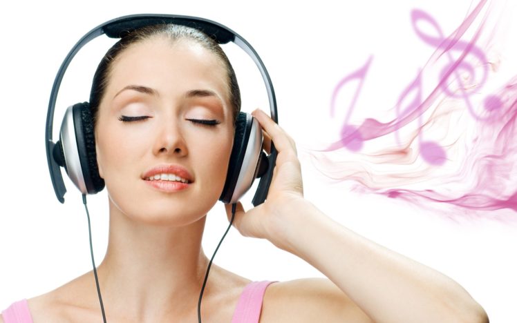 headphones, Brunettes, Women, Music, Black, Hair HD Wallpaper Desktop Background